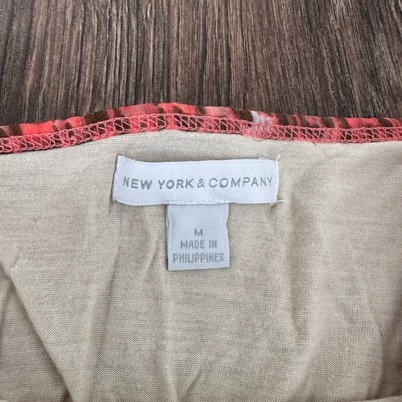 New York & Company Orange Leopard Print Blouse - Picture 3 of 4